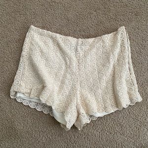 White Lace Shorts